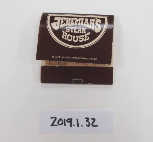 Jeremiah's Steak House Matchbook
