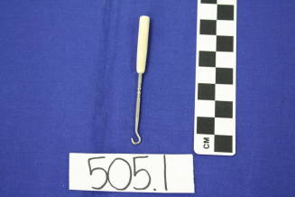 Metal buttonhook with bone handle
