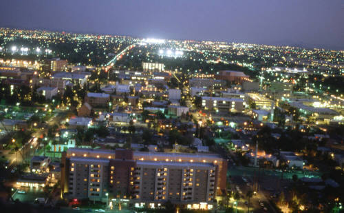 Tempe at night from Hayden Butte