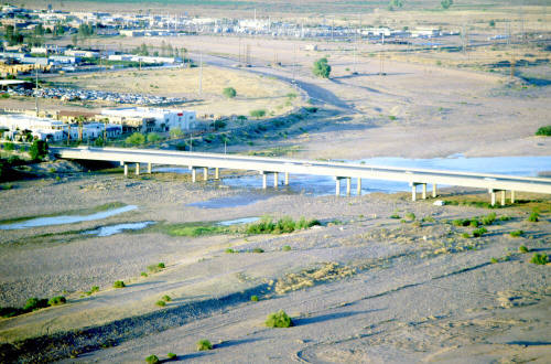 View of Rural rd. bridge from Hayden Butte.