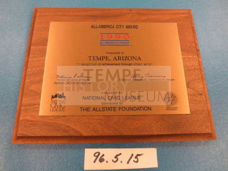 Award, plaque