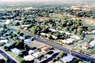 Broadway/College neighborhood aerial view