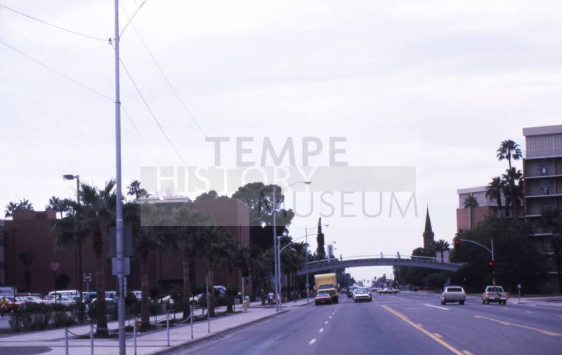University Drive near pedestrian bridge