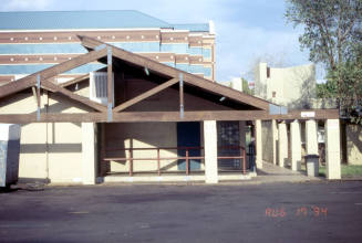 Parking area behind buildings, 26 E. University Dr.
