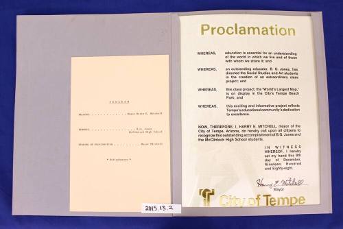 McClintock Map Makers - Proclamation from Harry Mitchell with State Flag Certification