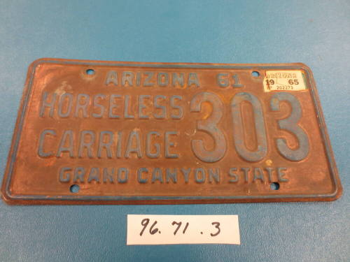 Plate, License.