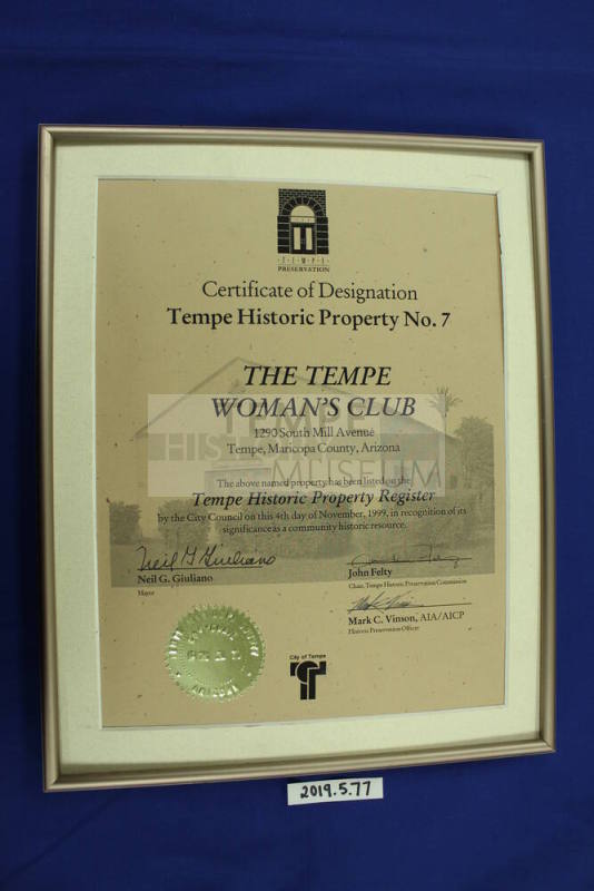 Tempe Historic Property No. 7 Designation