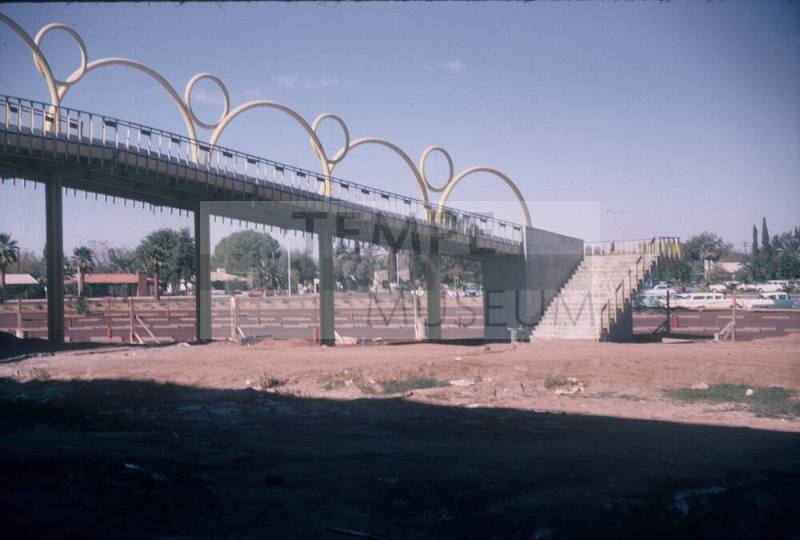 Gammage Auditorium Construction Photos: Stairs to walkway to ascend to the second story.