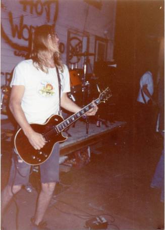 Steve Larson of Dead Hot Workshop on stage
