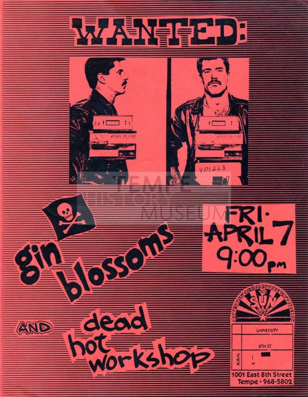 Gin Blossoms and Dead Hot Workshop Flyer