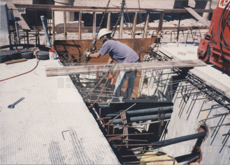 Pushing P.T. Tendons at Pier 7 Frame II