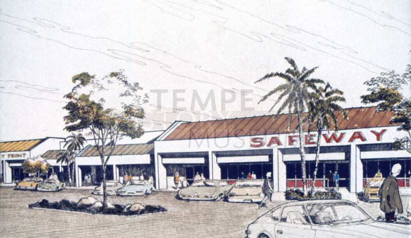 Rendition of Safeway Plaza, Broadway and Rural Rds.