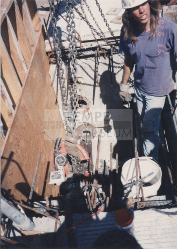 Pushing P.T. Tendons at Pier 7 Frame II