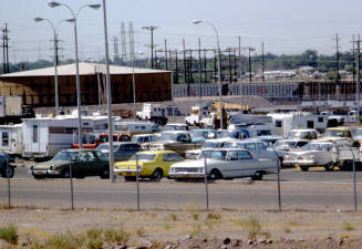 Parking lot near railroad