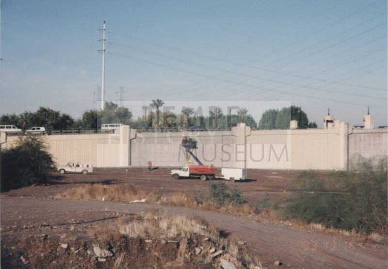 Sand Blasting Southeast Retaining Wall
