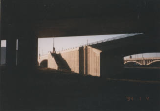 Looking West - North Bank Overpass - Retaining Wall - Abuttment