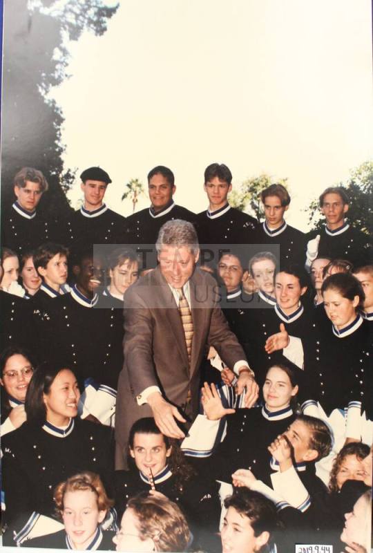 President Bill Clinton with Tempe High School Band 1996