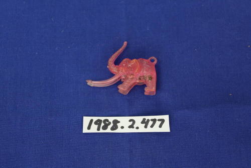 Miniature pink elephant figurine charm