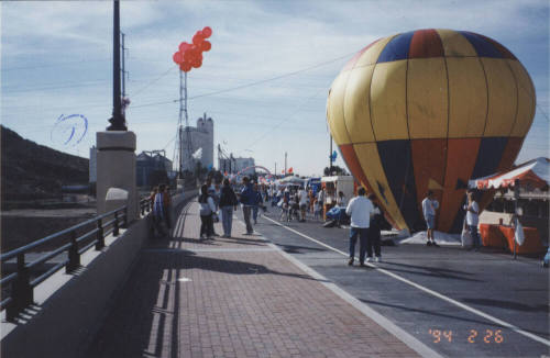 Paticipants in Parade Across Bridge