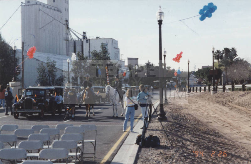 Paticipants in Parade Across Bridge