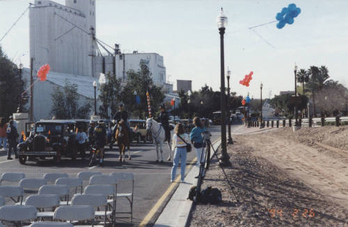 Paticipants in Parade Across Bridge