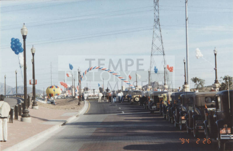 Paticipants in Parade Across Bridge