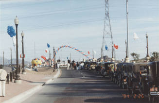 Paticipants in Parade Across Bridge