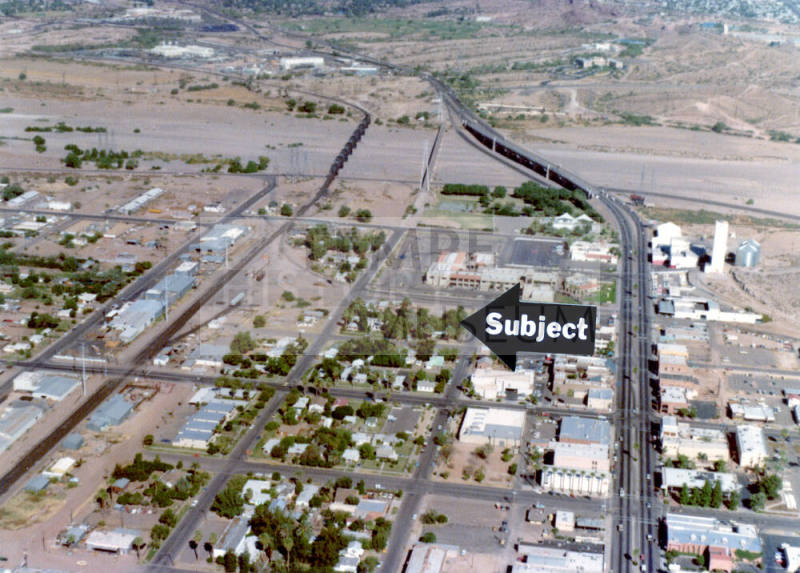 Aerial view of downtown Tempe west of Mill ave.
