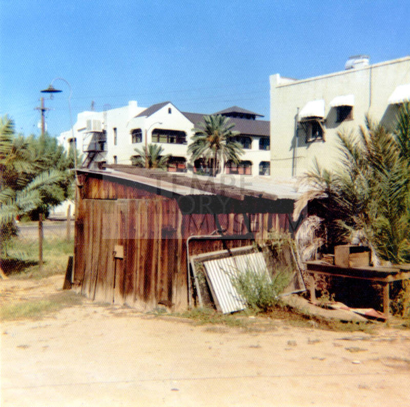 Wooden shed, south side of W. 4th St.
