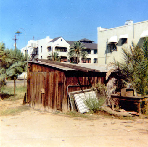 Wooden shed, south side of W. 4th St.