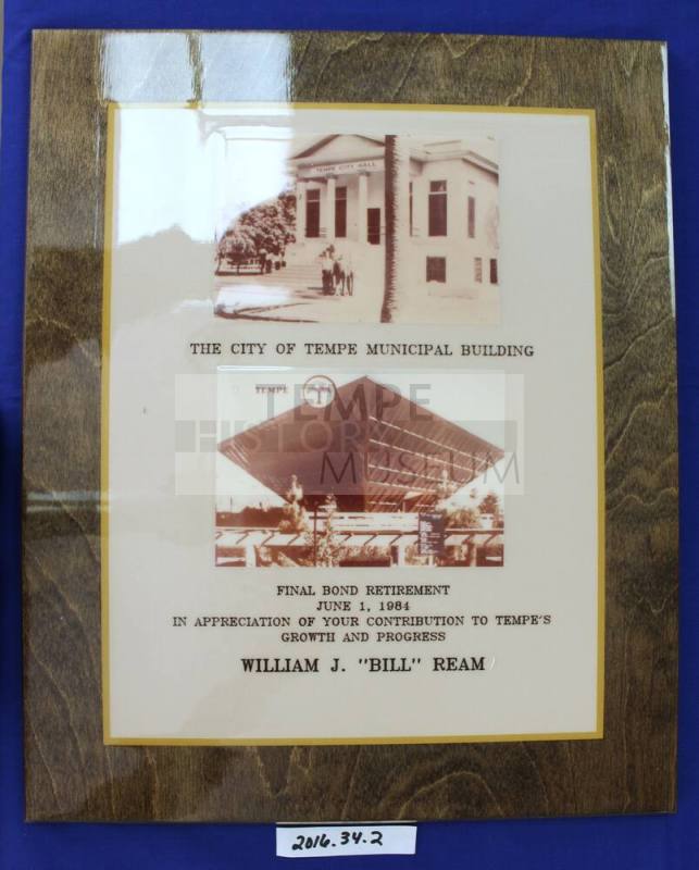 William J Ream Retirement Plaque