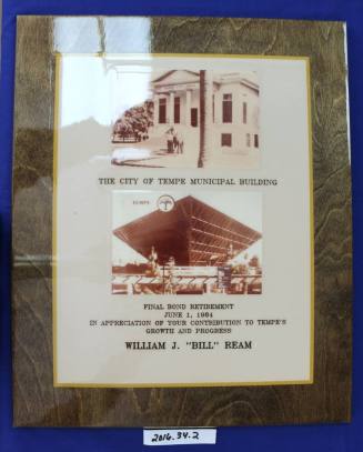 William J Ream Retirement Plaque