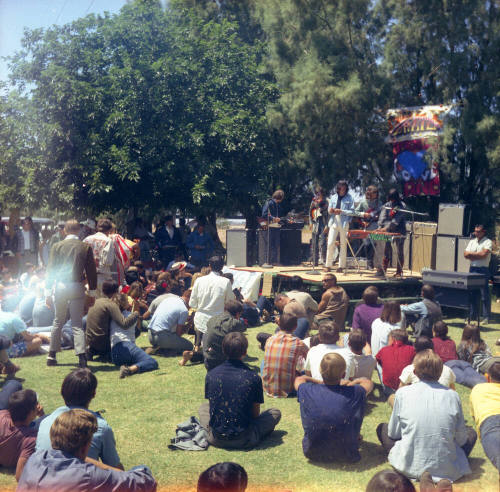 Band plays at love-in, Tempe Beach Park