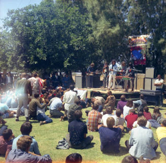 Band plays at love-in, Tempe Beach Park