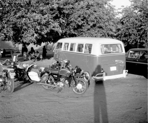 3 images taken at Love-in, Tempe Beach Park--Van/motorcycles/cars
