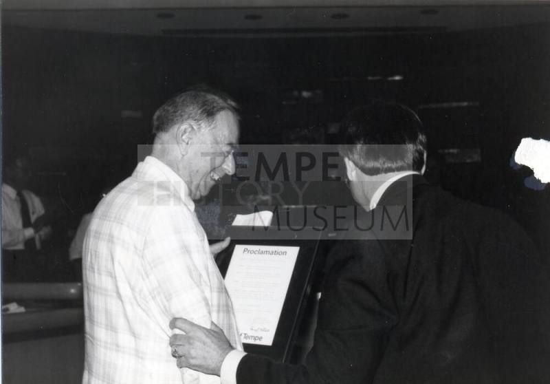 Photo of Bill Ream Receiving Proclamation