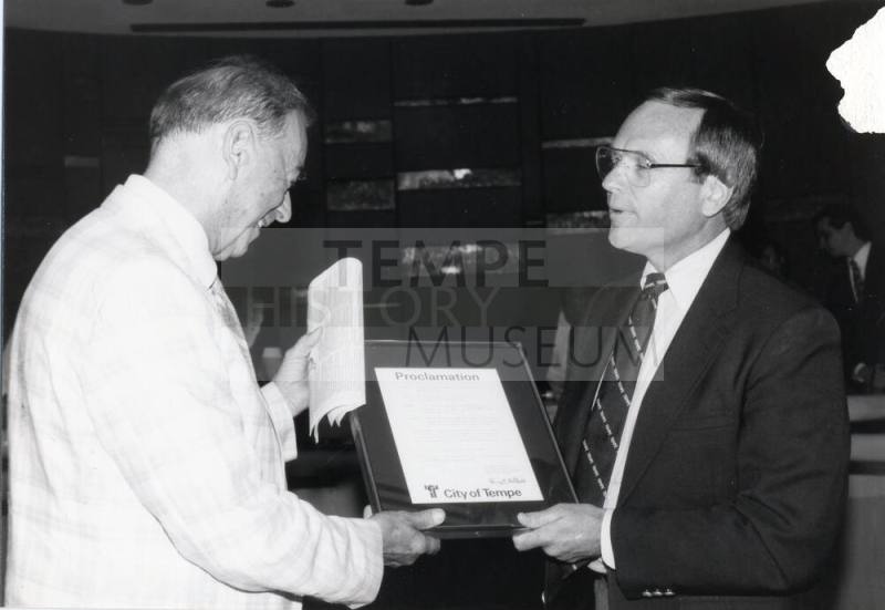 Photo of Bill Ream Receiving Proclamation