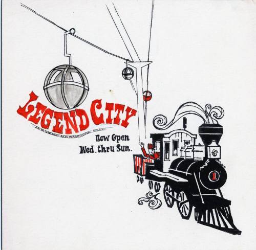 Train billboard design for Legend City