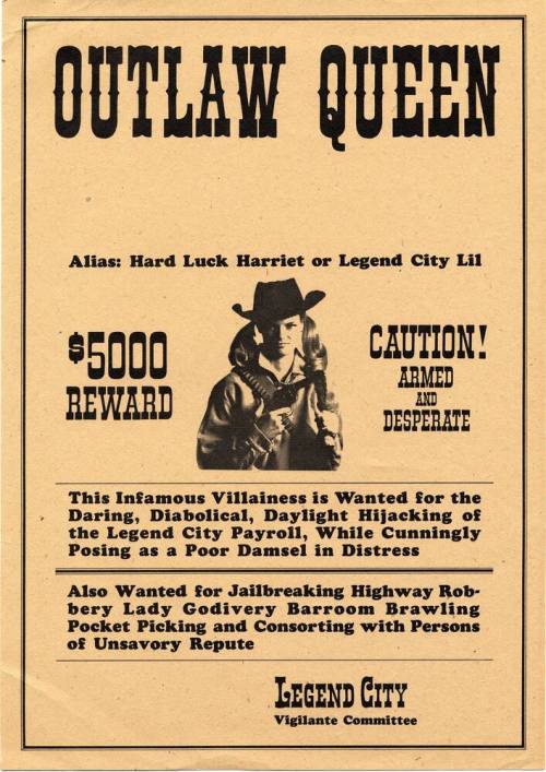 Legend City "Wanted" Poster - Outlaw Queen
