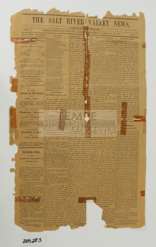 First Issue of Salt River Valley News