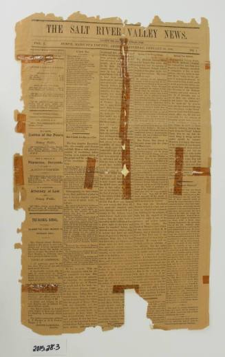 First Issue of Salt River Valley News