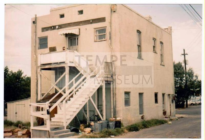 Rear View of Two-Story Stucco Buildingin Mill Ave. Area
