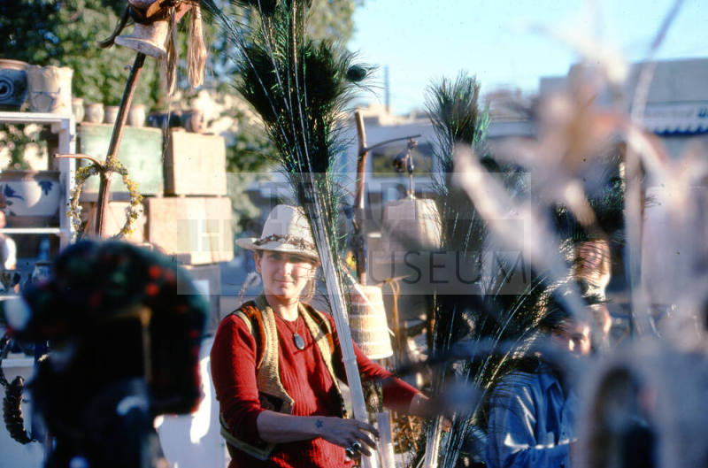 Woman with feathers at 1976 Haydens Ferry Arts & Craft Fair