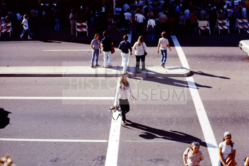 Mill Ave. crosswalk during 1976 Haydens Ferry Arts & Craft Fair