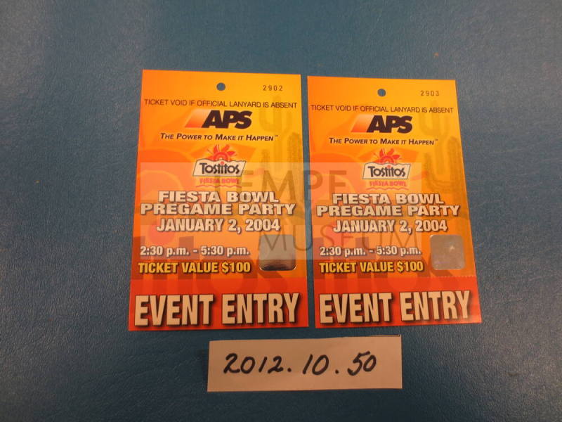 Fiesta Bowl Pregame Party Ticket 2004