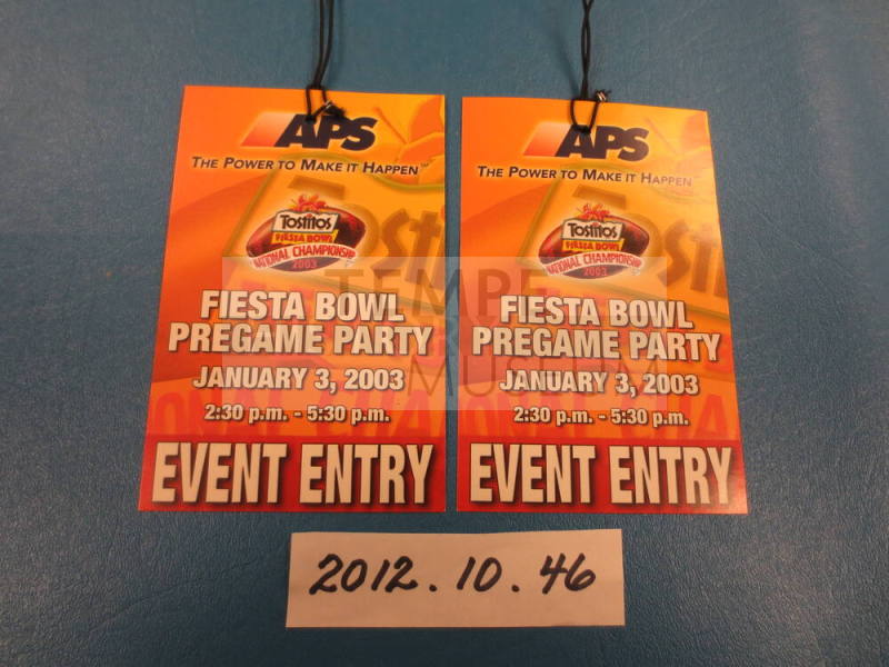 Fiesta Bowl PN game Party Ticket 2003