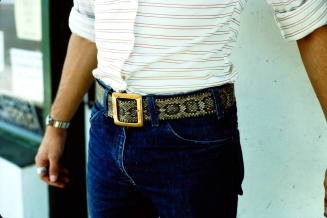 Man Wearing Snakeskin Belt