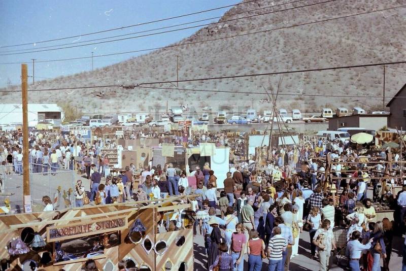 Overhead View of Haydens Ferry Arts & Craft Fair near Tempe Butte