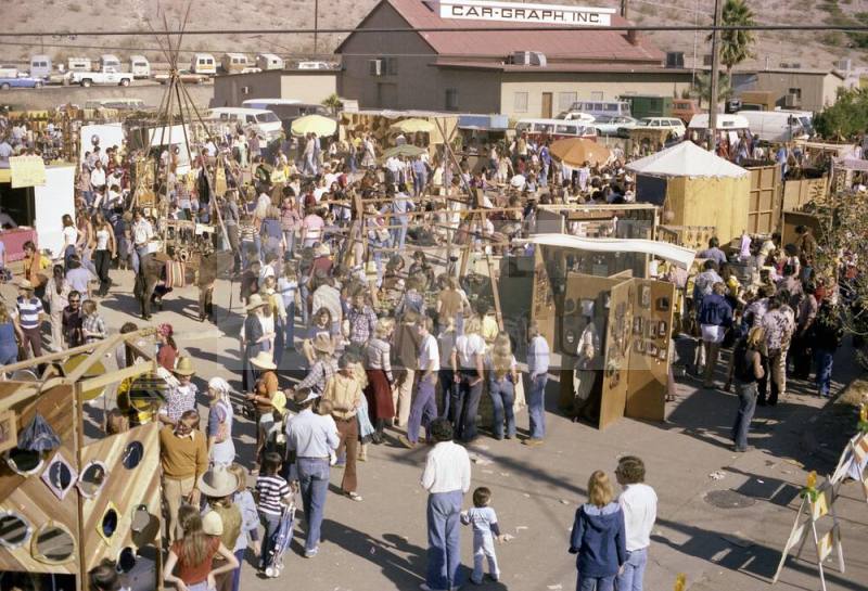 Overhead View of Haydens Ferry Arts & Craft Fair Crowd and Car Graph