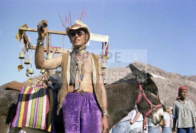 Wedding Bell Donkey and Man at Haydens Ferry Arts & Craft Fair